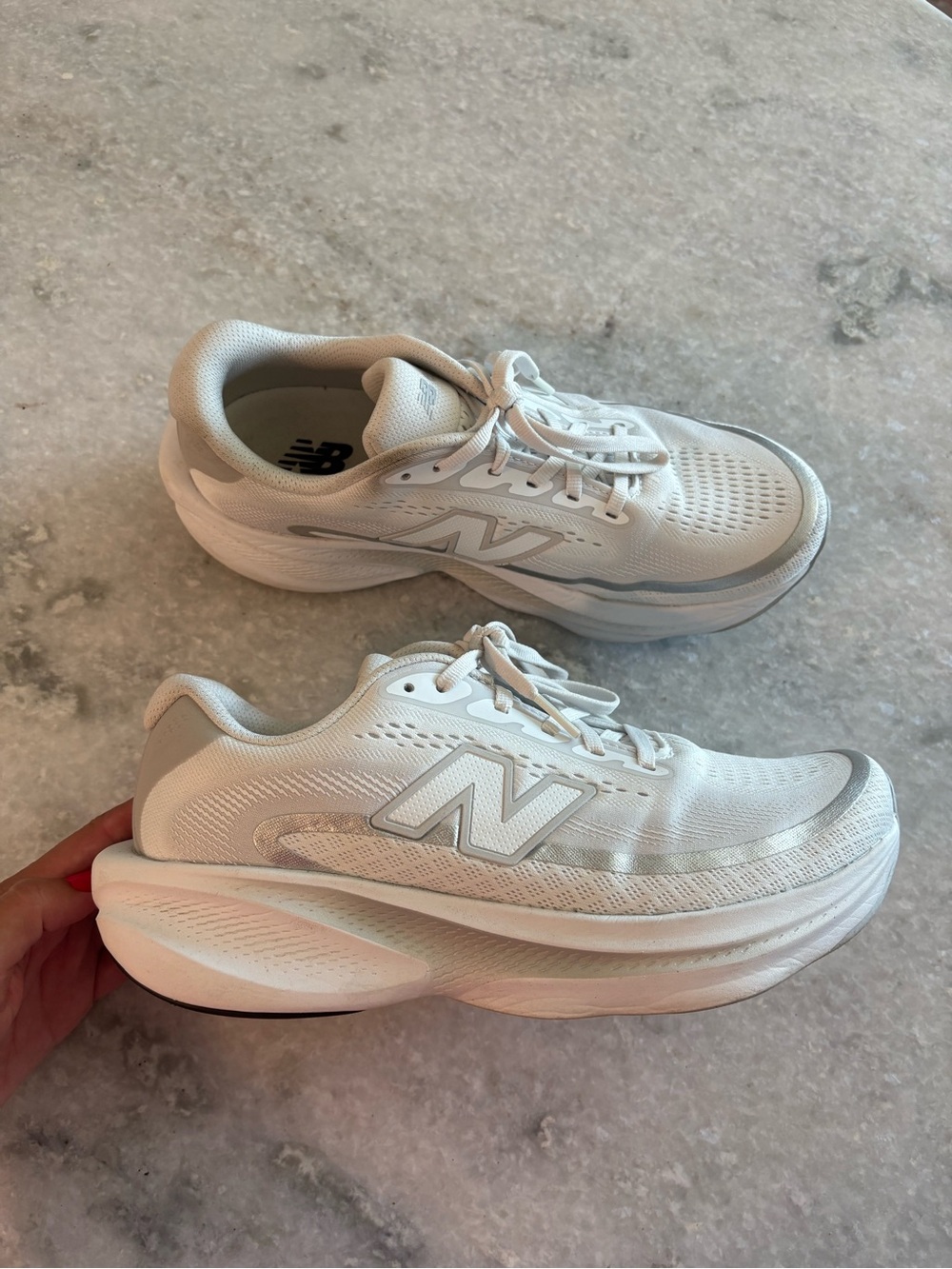 New balance ellipse v1 white gray silver running shoes size 8